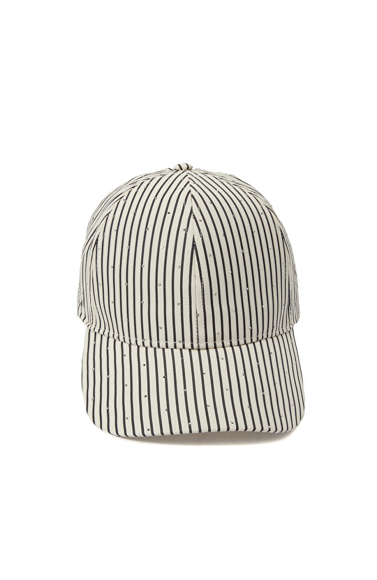 Renkli Çizgili Kadın Cap Şapka
