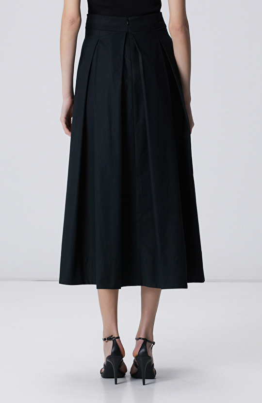 Siyah Poplin Etek