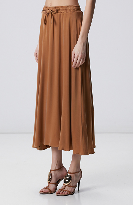 Camel Maksi Cupro Etek