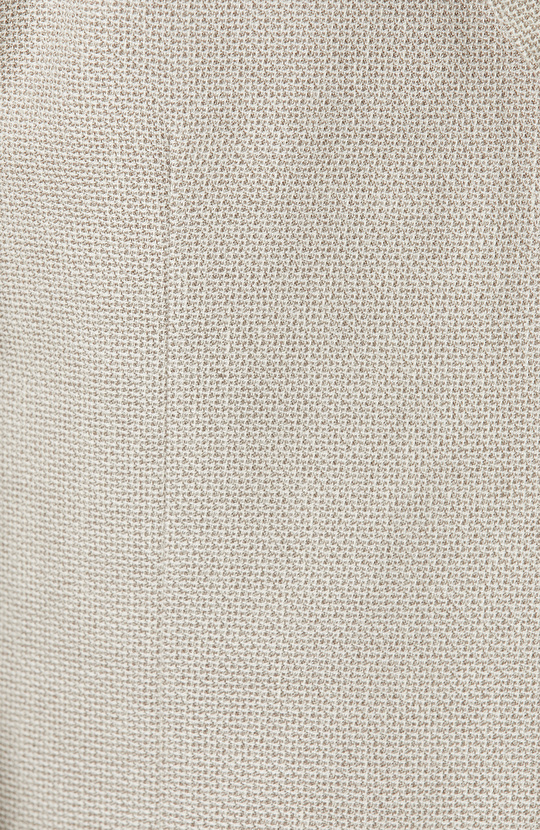 Slim Fit Bej Mono Yaka Jakarlı Dokuma Ceket