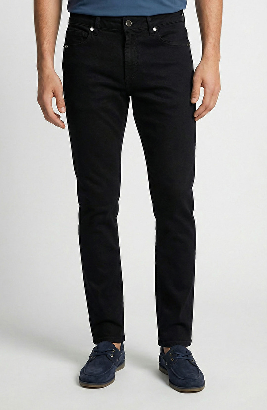 Siyah 5 Cep Denim Pantolon