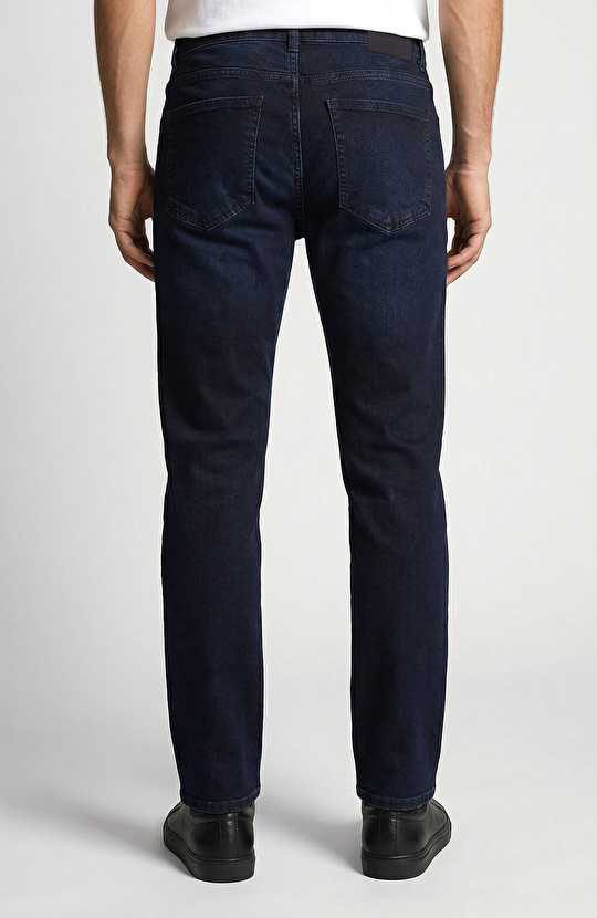 Slim Fit Koyu Lacivert 5 Cep Denim Pantolon