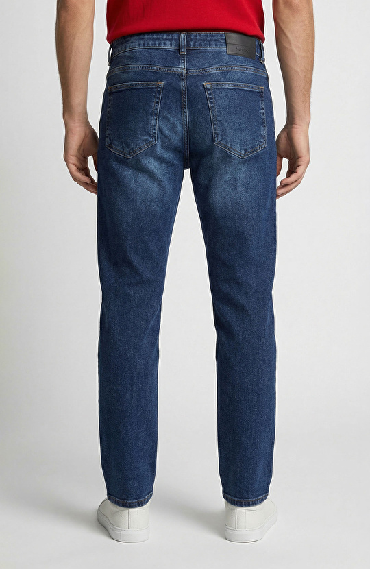 Slim Fit Lacivert 5 Cep Denim Pantolon
