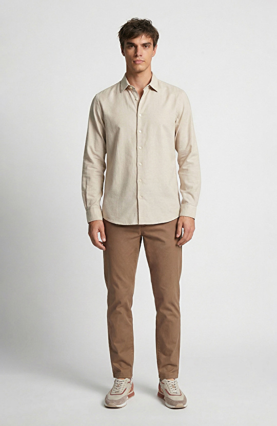 Vizon Slim Fit Diyagonal Chino Pantolon