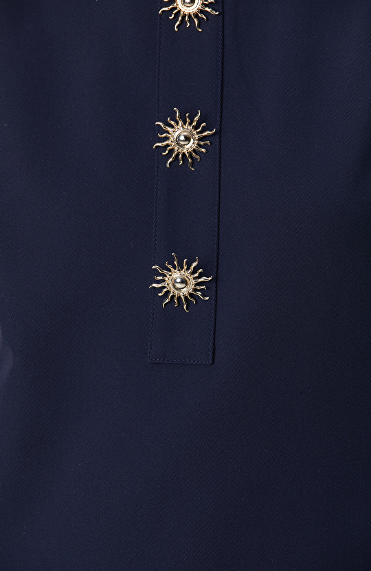 Navy Blue Gold Accessory Mini Dress