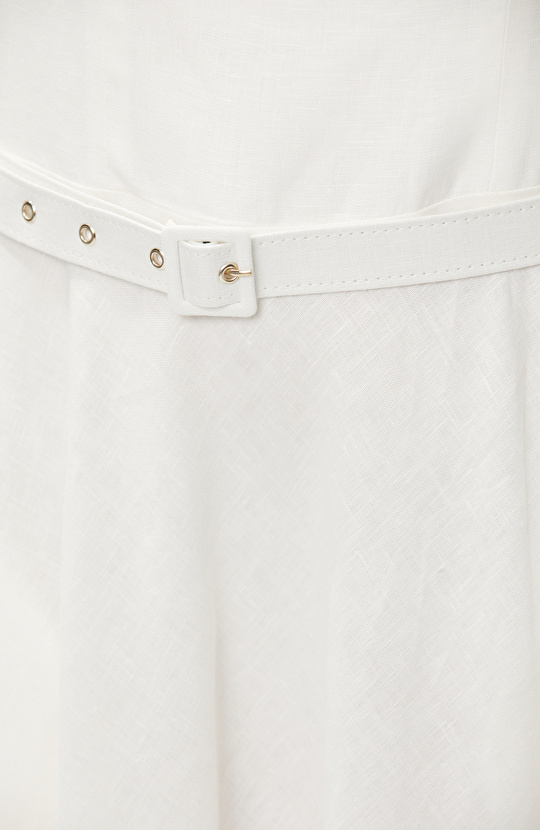 White Linen Midi Dress
