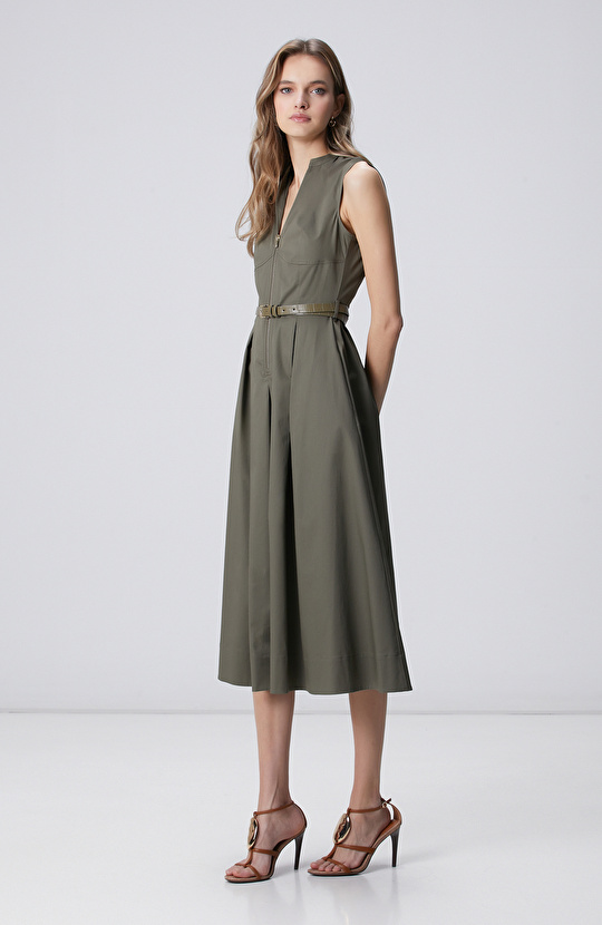 Haki Midi Elbise