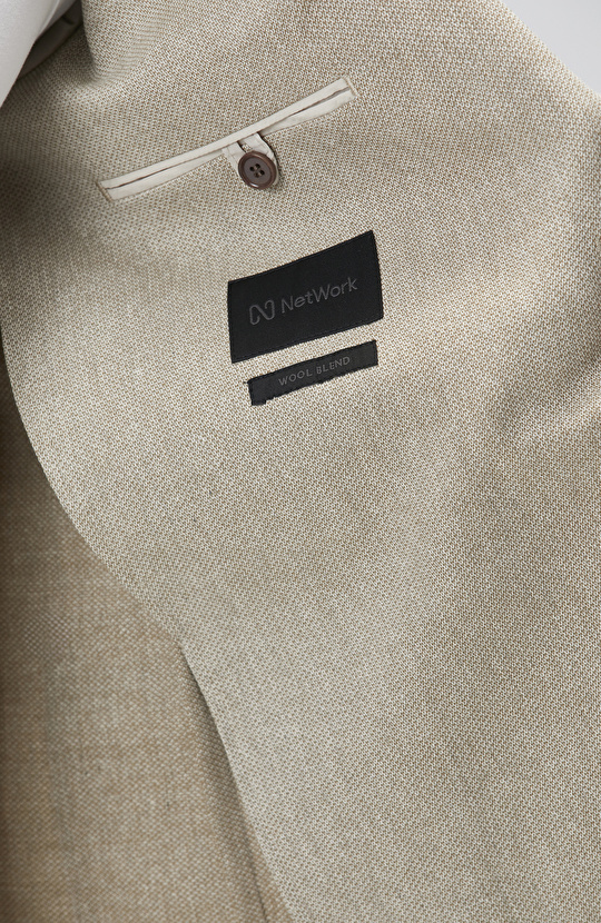 Bej Yün Karışımlı Ceket