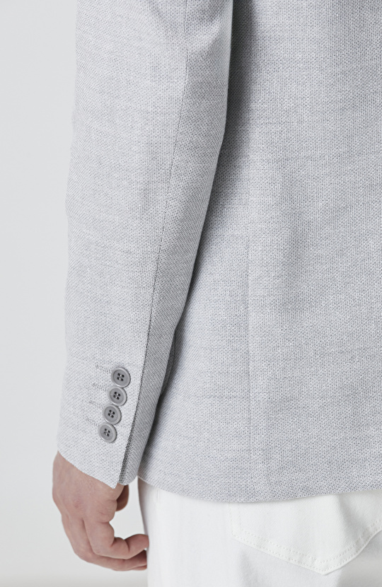 Gri Yün Karışımlı Ceket