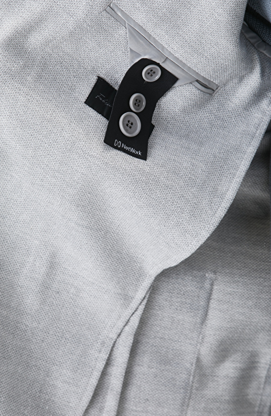 Gri Yün Karışımlı Ceket