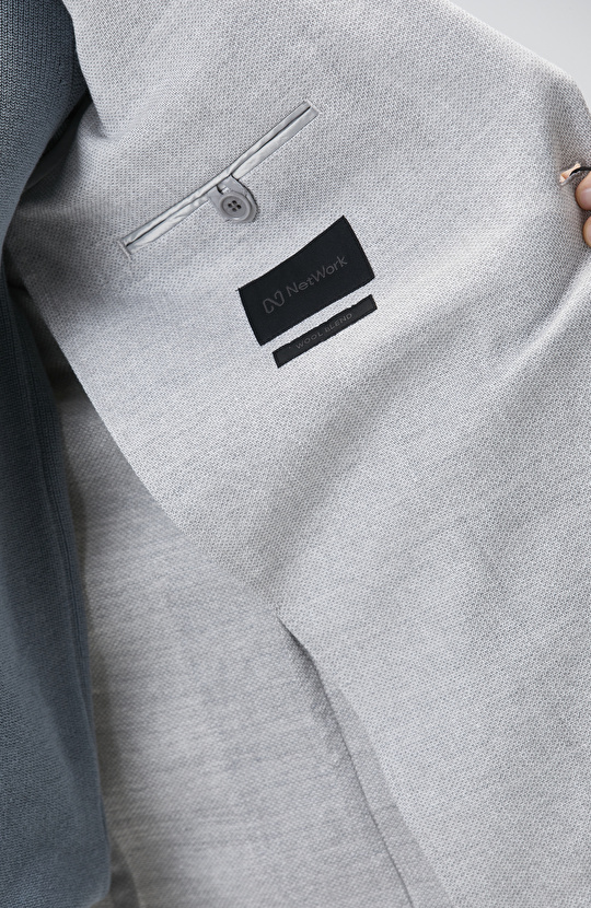 Gri Yün Karışımlı Ceket