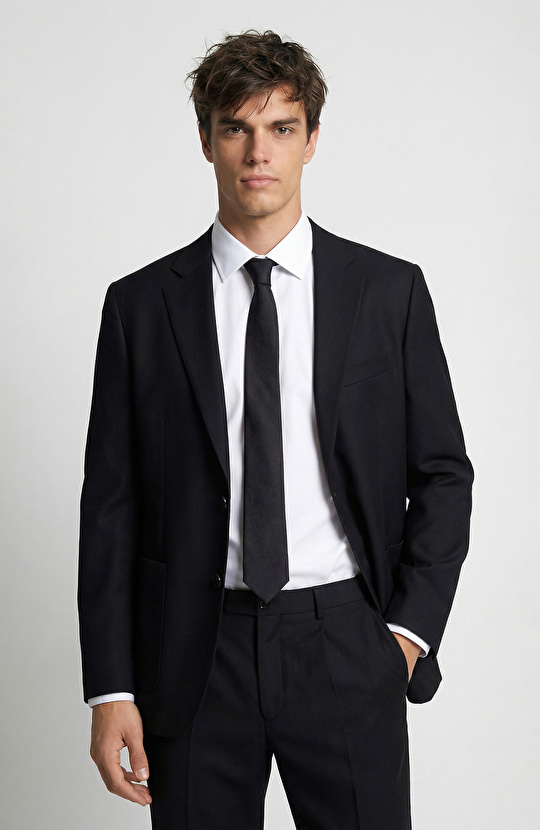 Siyah Limited Loro Piana Yün Takım Elbise