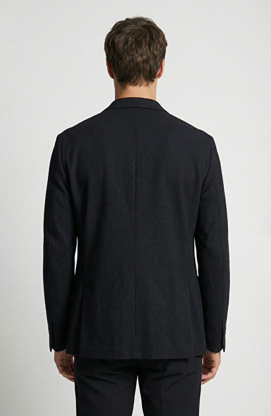 Siyah N-Tech Çift Yırtmaç Örme Ceket