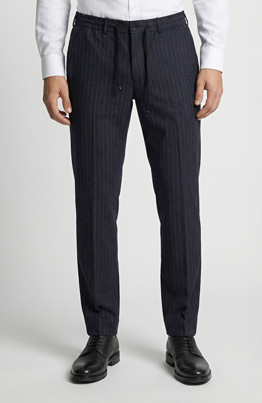 Lacivert Çizgili Pantolon