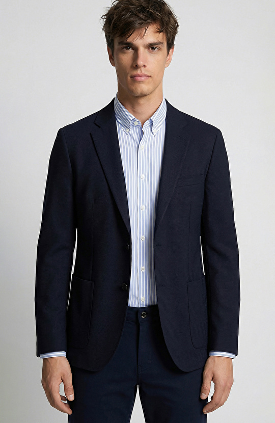 Siyah Jakarlı Örme Ceket