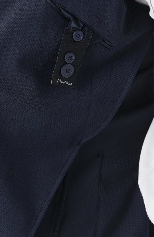 Lacivert Jakarlı Örme Ceket