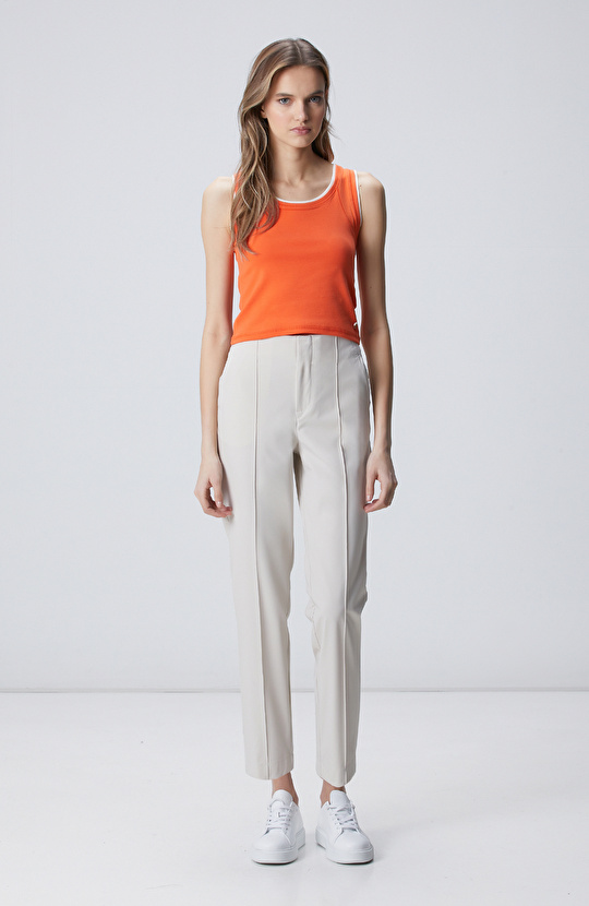 N-Tech Turuncu Çift Renk Detaylı Atlet