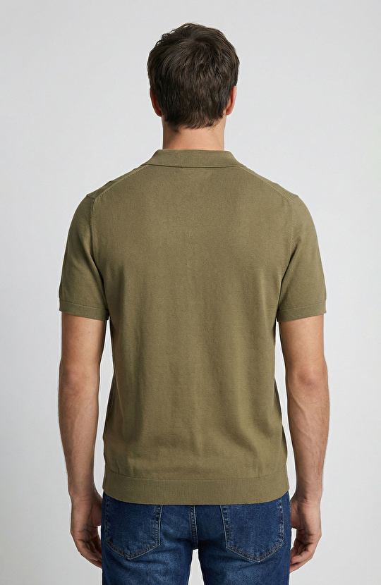 Haki Desenli Triko Kazak