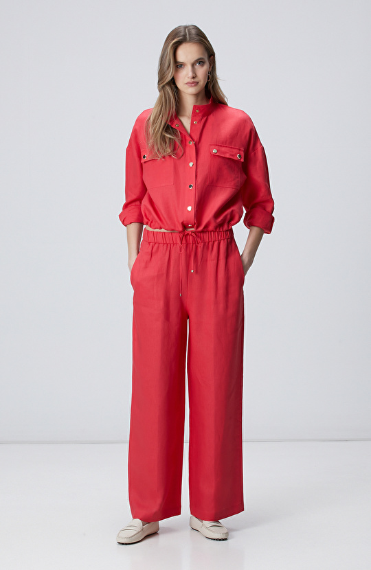 Pomegranate Flower Linen Outer Shirt