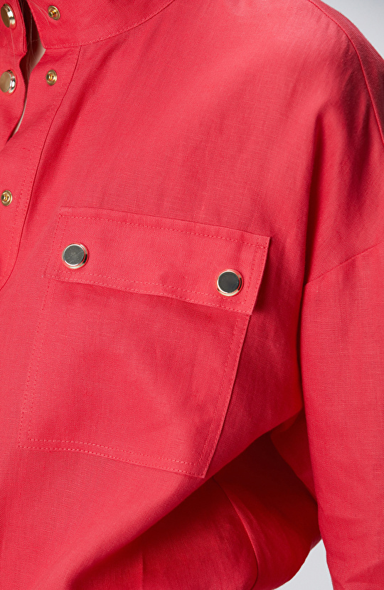 Pomegranate Flower Linen Outer Shirt