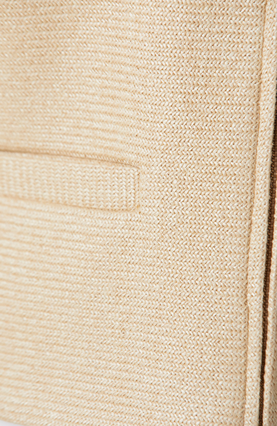 Beige Raffia Short Sleeve Coat