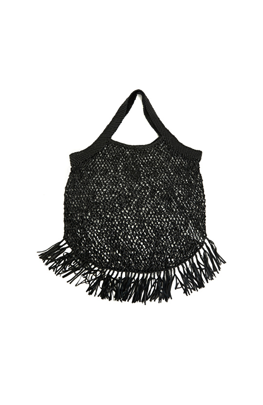 Black Women's Knitted Mesh Bag