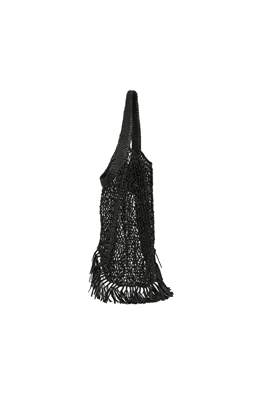Black Women's Knitted Mesh Bag