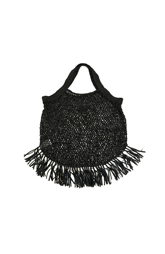 Black Women's Knitted Mesh Bag