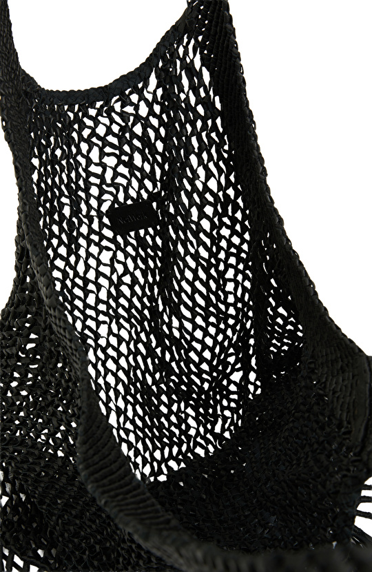 Black Women's Knitted Mesh Bag