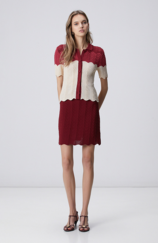 Vişne Mini Triko Etek