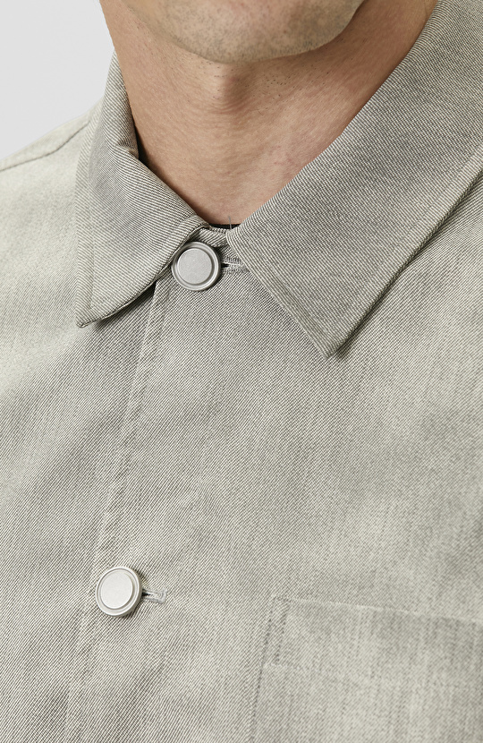 Bej Gömlek Yaka Desenli Ceket