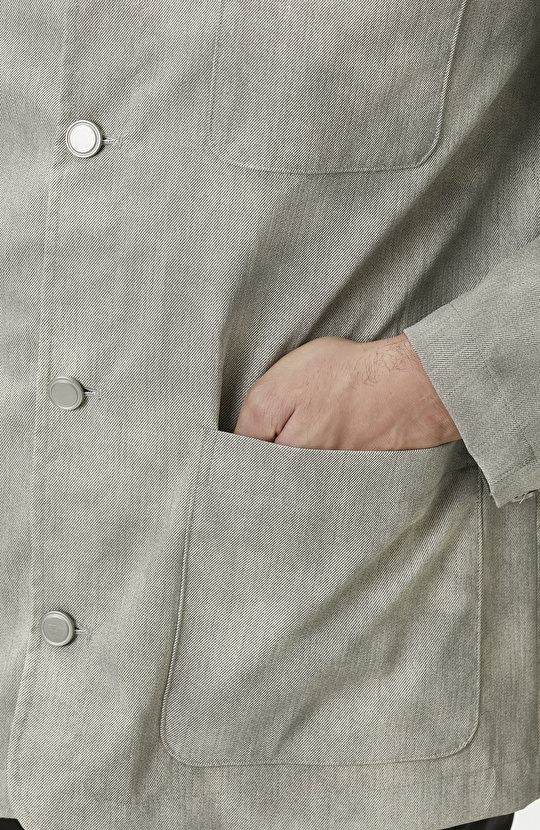 Bej Gömlek Yaka Desenli Ceket