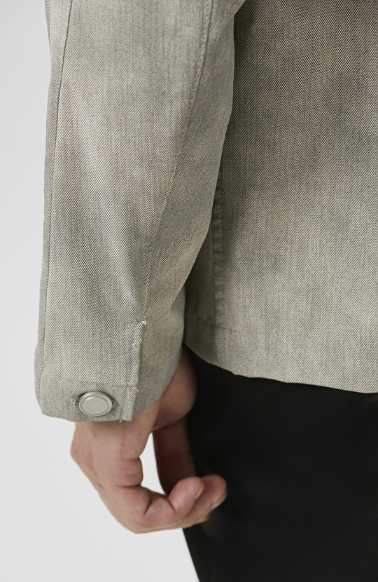 Bej Gömlek Yaka Desenli Ceket