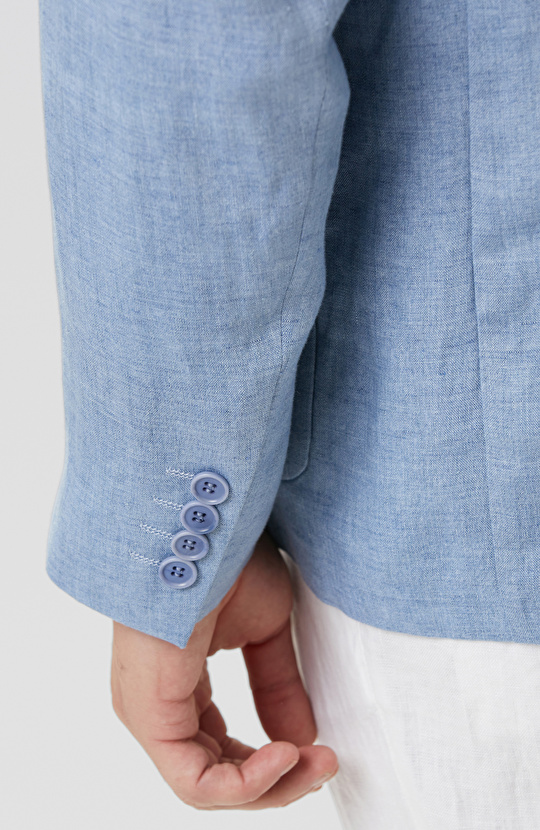 Mavi Klasik Keten Ceket