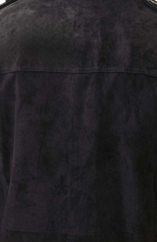 Navy Blue Leather Topcoat