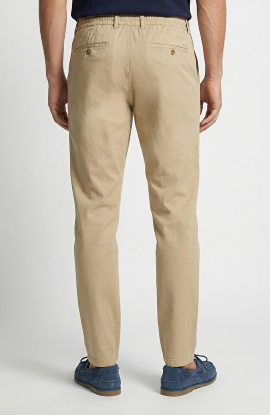 Bej Diyagonal Lyocell Karışımlı Jogger Pantolon