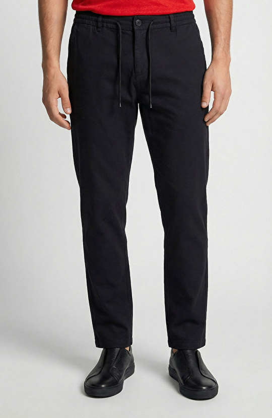 Siyah Diyagonal Jogger Pantolon