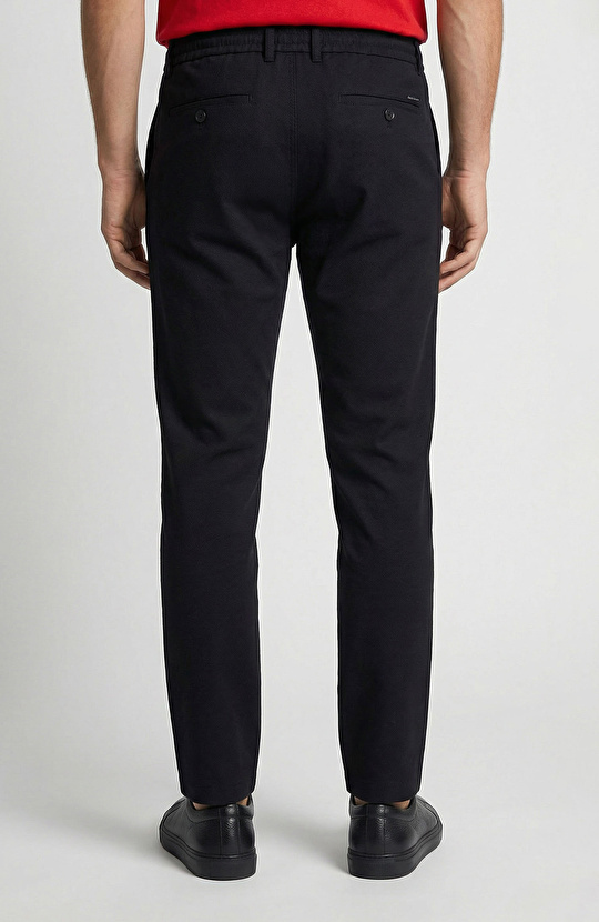 Siyah Diyagonal Jogger Pantolon