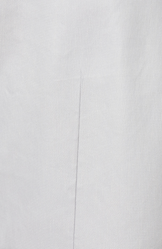 Gri Keten Karışımlı Pileli Takım Elbise