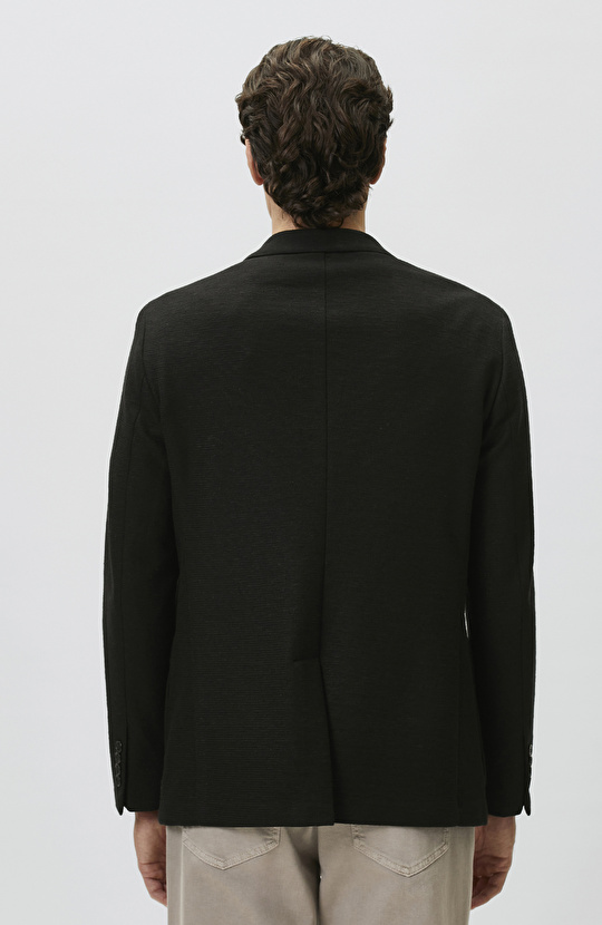 N-Green Black Linen Blend Knitted Jacket