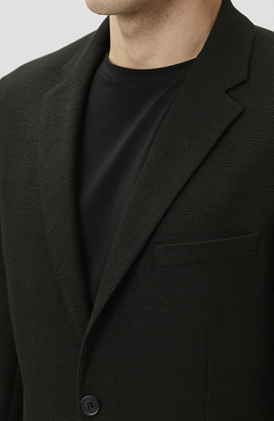 N-Green Black Linen Blend Knitted Jacket