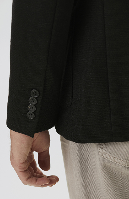 N-Green Black Linen Blend Knitted Jacket