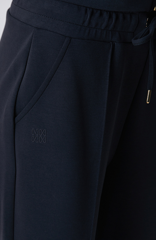 Siyah Modal Karışımlı Straight Fit Eşofman Altı