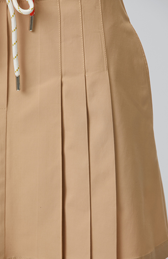 N-Tech Beige Waist Detailed Mini Skirt