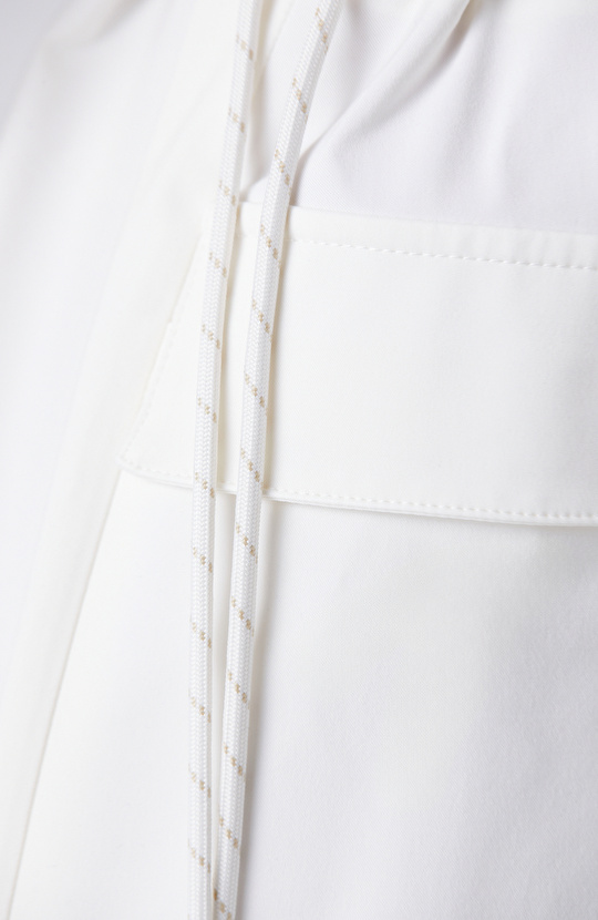 Kırık Beyaz N-tech  Bel Detaylı Midi Elbise