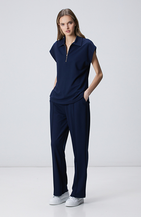 Lacivert Modal Karışımlı Eşofman Altı