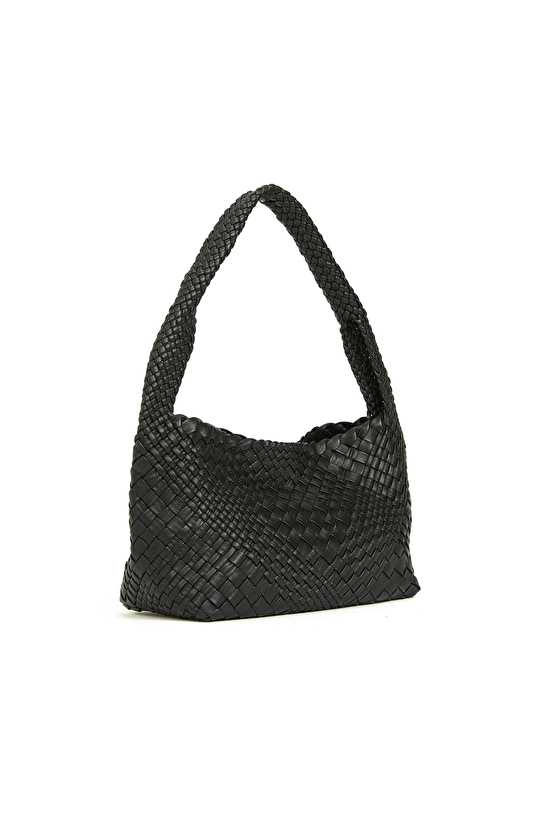 Black Women's Knitted Leather Mini Bag