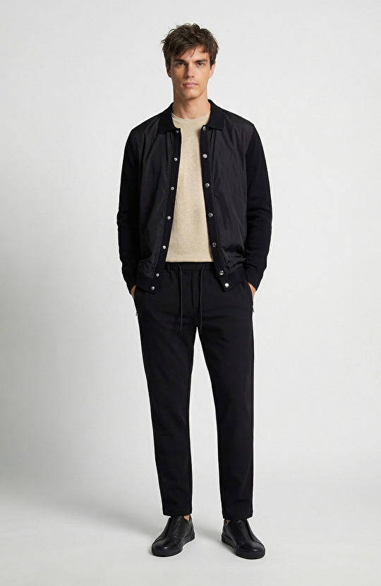 N-Tech Siyah Çıtçıtlı Triko Hırka