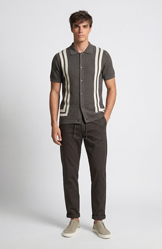 Haki Desenli Triko Gömlek