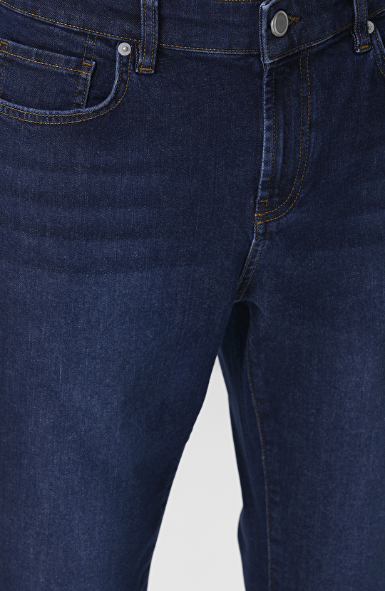Lacivert Düz Paça Denim Pantolon
